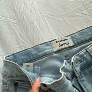 High wasted slim leg reformation jeans